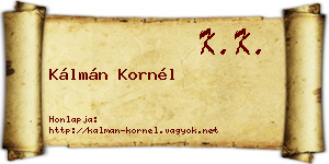 Kálmán Kornél névjegykártya