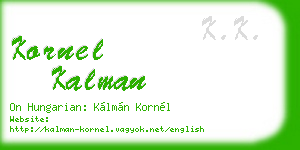 kornel kalman business card