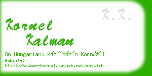 kornel kalman business card